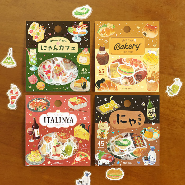 BGM 'Let's Eat, Meow!' Washi Paper Deco Stickers - Italian Bistro