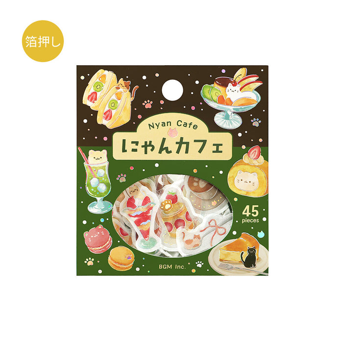 BGM 'Let's Eat, Meow!' Washi Paper Deco Stickers - Nyan Cafe