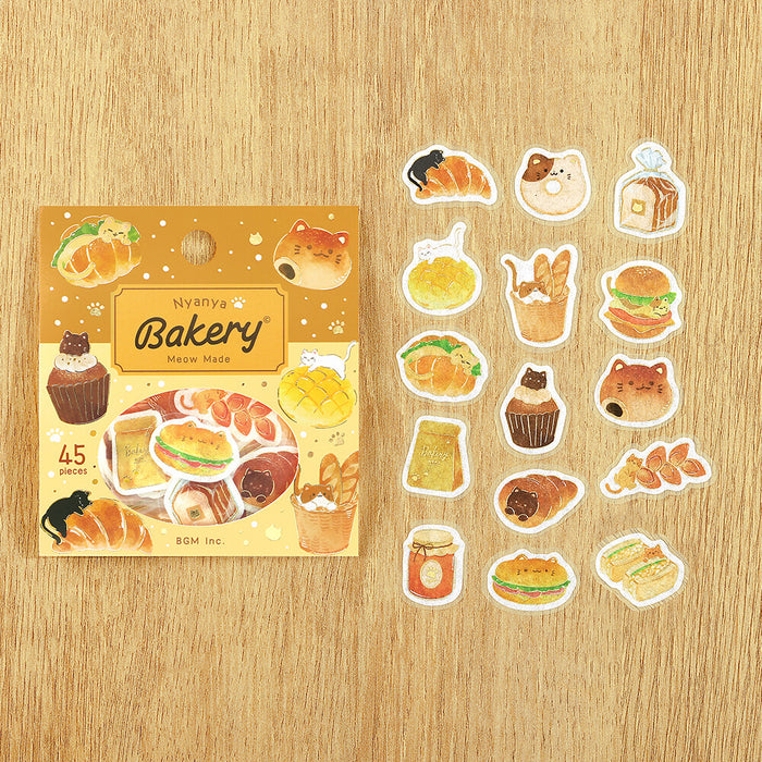 BGM 'Let's Eat, Meow!' Washi Paper Deco Stickers - Bakery