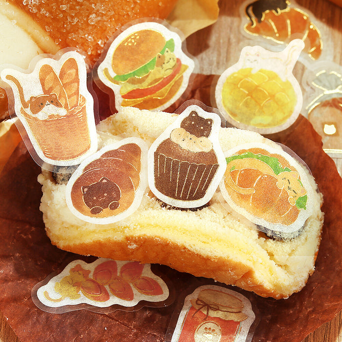 BGM 'Let's Eat, Meow!' Washi Paper Deco Stickers - Bakery