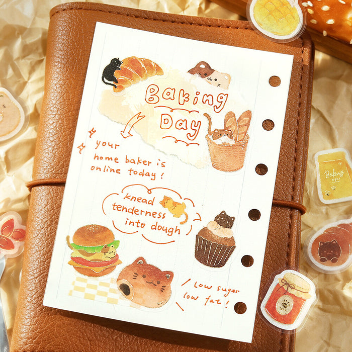 BGM 'Let's Eat, Meow!' Washi Paper Deco Stickers - Bakery