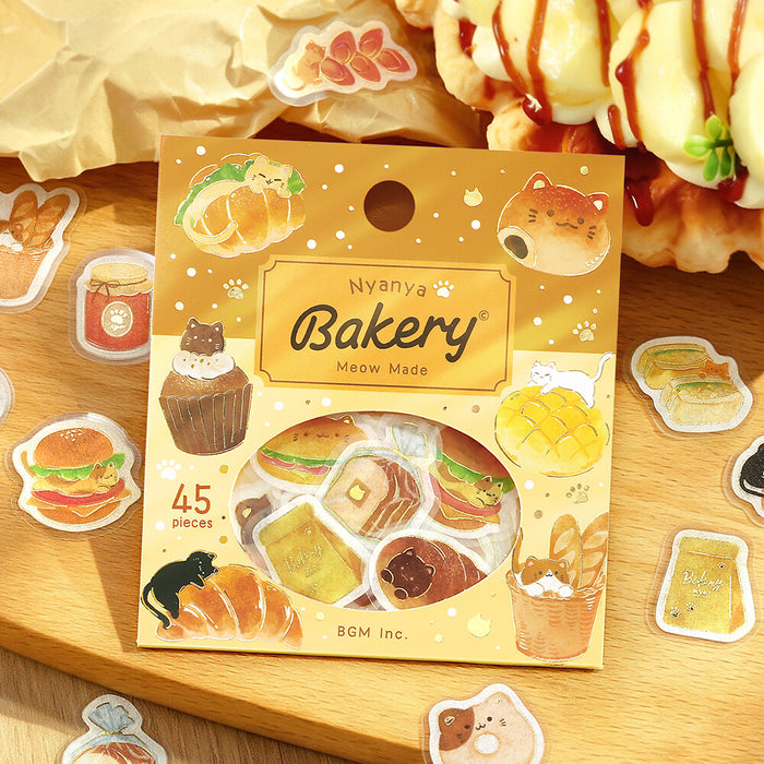 BGM 'Let's Eat, Meow!' Washi Paper Deco Stickers - Bakery