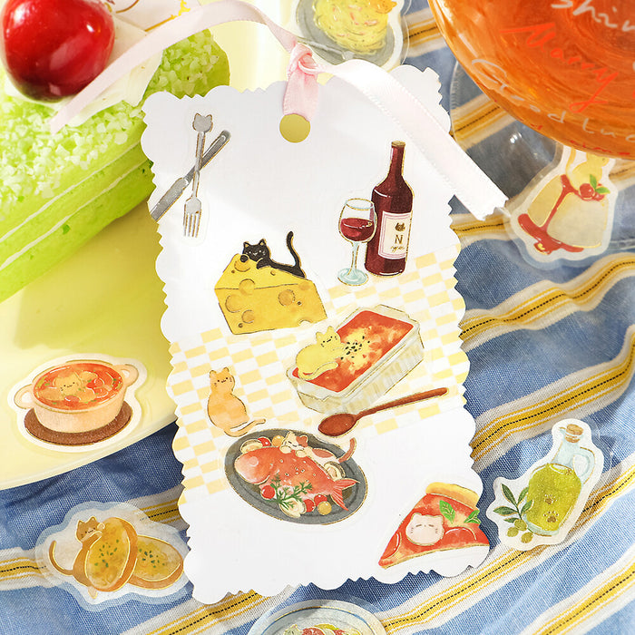 BGM 'Let's Eat, Meow!' Washi Paper Deco Stickers - Italian Bistro