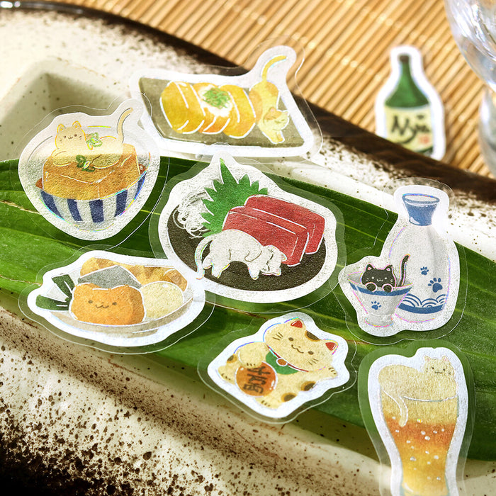 BGM 'Let's Eat, Meow!' Washi Paper Deco Stickers - Izakaya Meow