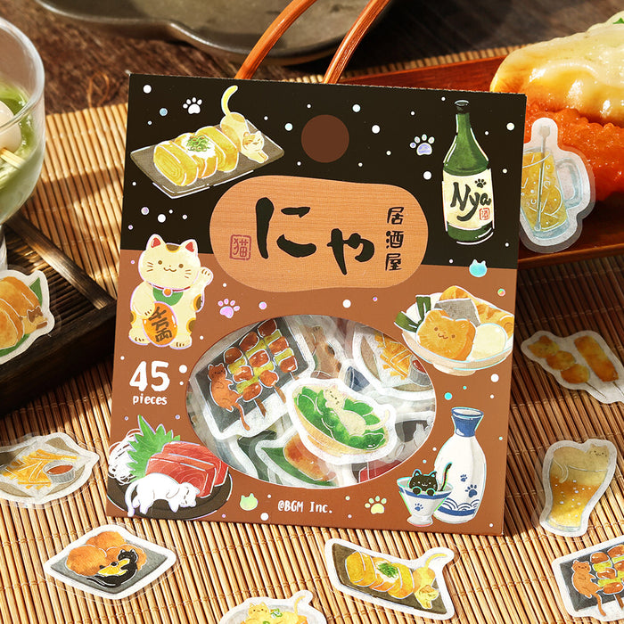 BGM 'Let's Eat, Meow!' Washi Paper Deco Stickers - Izakaya Meow