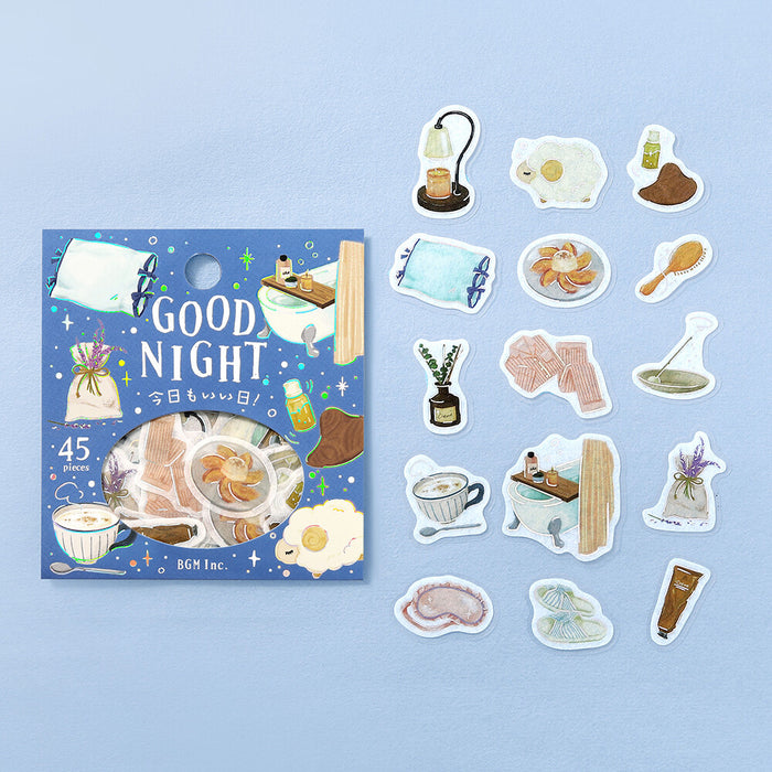 BGM 'Another Great Day' Washi Paper Deco Stickers - Good Night