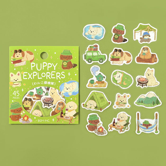 BGM 'Dress-Up Animals' Washi Paper Deco Stickers - Puppy Explorers
