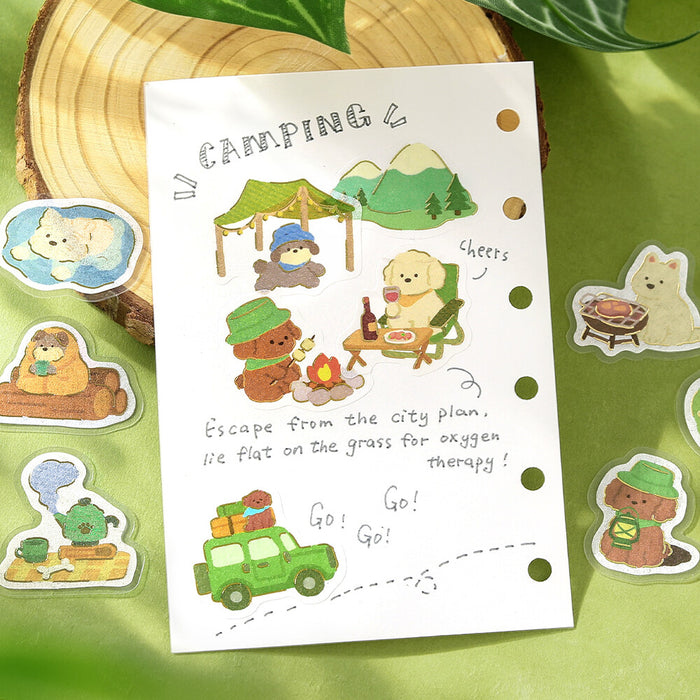 BGM 'Dress-Up Animals' Washi Paper Deco Stickers - Puppy Explorers