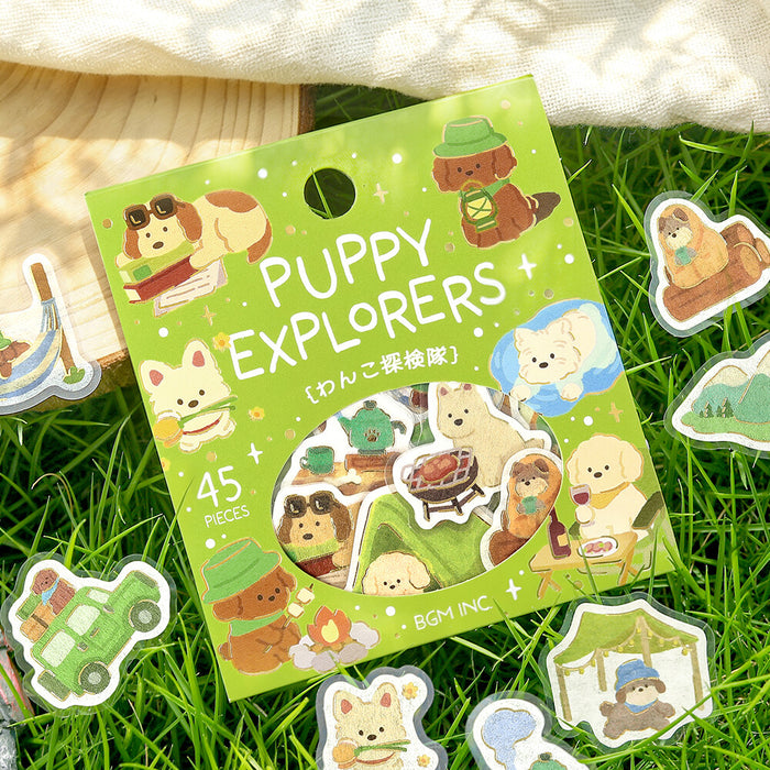 BGM 'Dress-Up Animals' Washi Paper Deco Stickers - Puppy Explorers