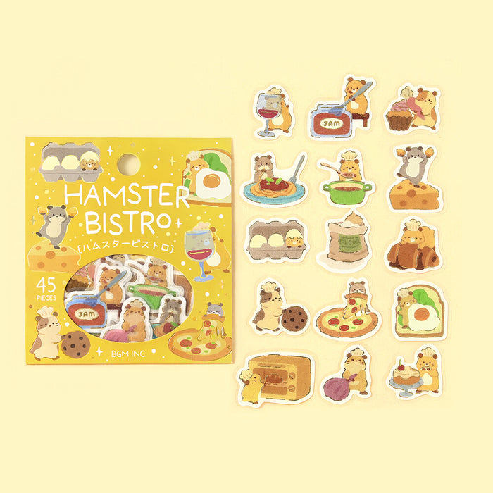 BGM 'Dress-Up Animals' Washi Paper Deco Stickers - Hamster Bistro