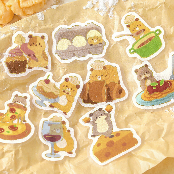 BGM 'Dress-Up Animals' Washi Paper Deco Stickers - Hamster Bistro