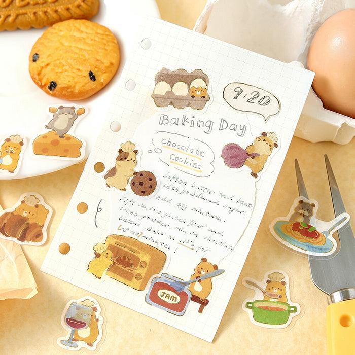 BGM 'Dress-Up Animals' Washi Paper Deco Stickers - Hamster Bistro