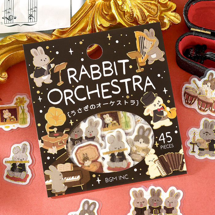 BGM 'Dress-Up Animals' Washi Paper Deco Stickers - Rabbit Orchestra