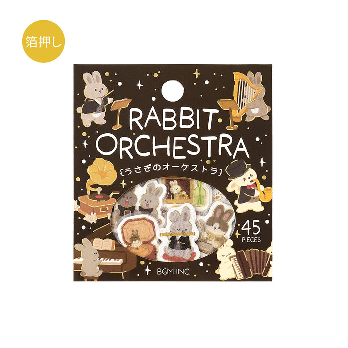 BGM 'Dress-Up Animals' Washi Paper Deco Stickers - Rabbit Orchestra