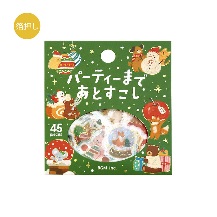 BGM Washi Paper Christmas Stickers - Not Long Until the Party