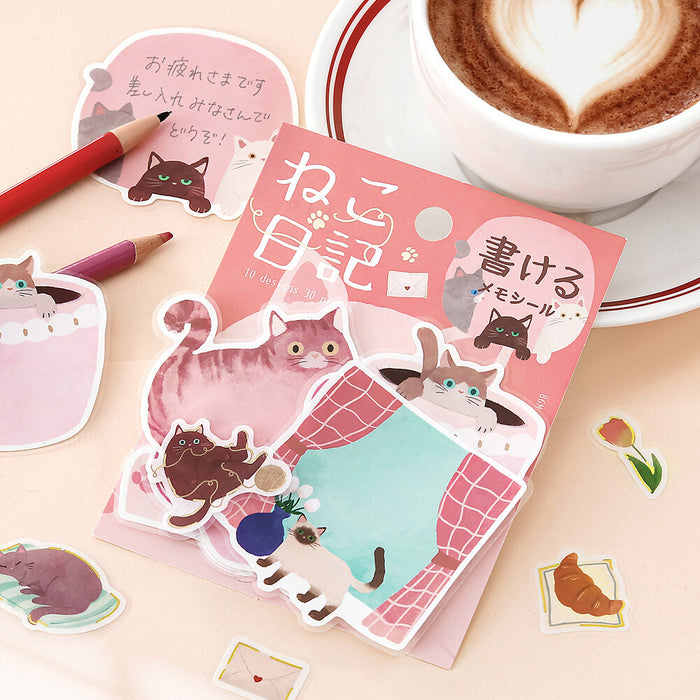 BGM 'Cat Diary' Series Memo Stickers - Pink