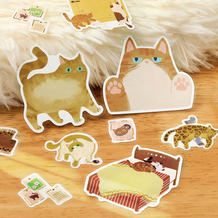 BGM 'Cat Diary' Series Memo Stickers - Yellow