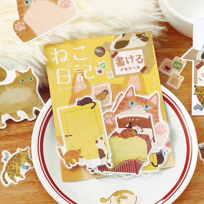 BGM 'Cat Diary' Series Memo Stickers - Yellow
