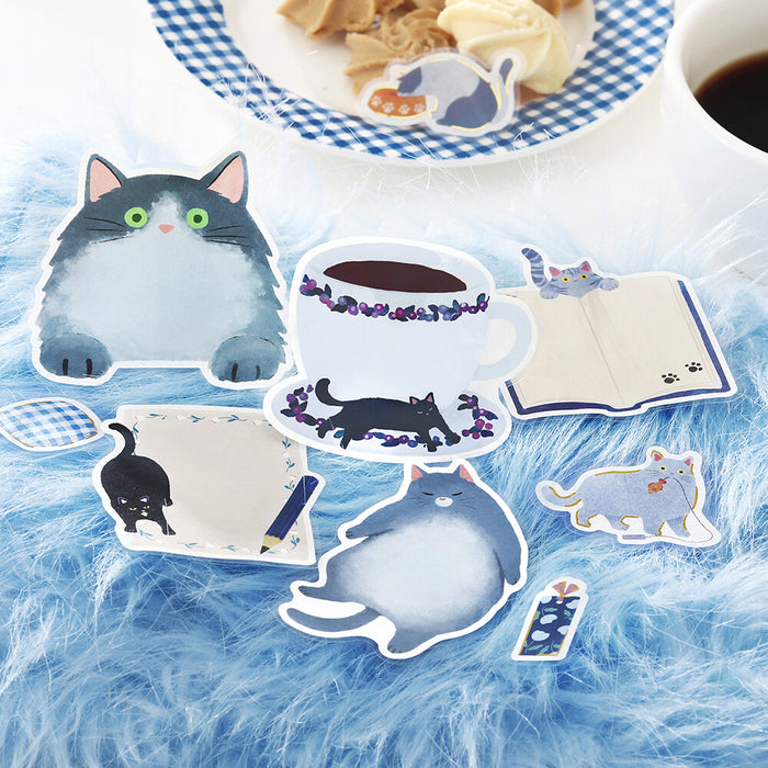 BGM 'Cat Diary' Series Memo Stickers - Blue
