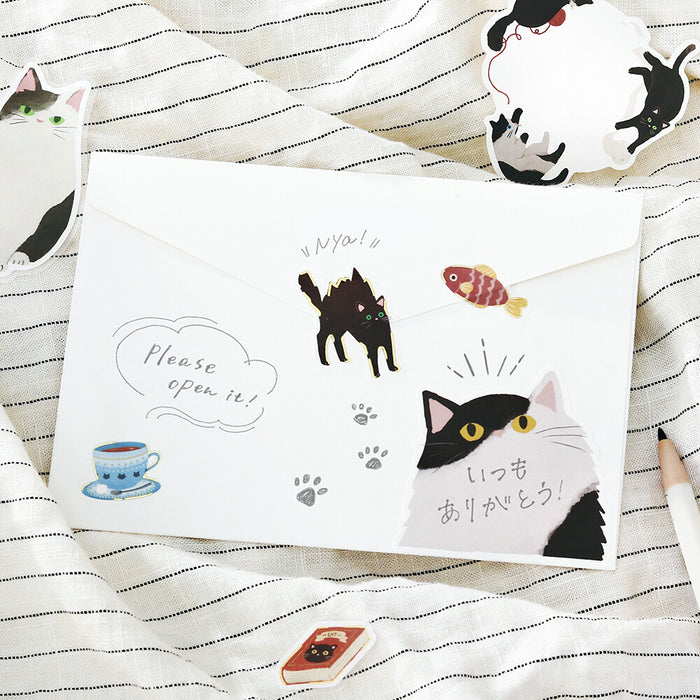 BGM 'Cat Diary' Series Memo Stickers - Kuro