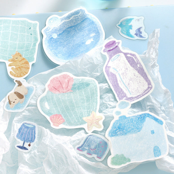 BGM 'Fuwari Sketch' Series Stickers - Blue