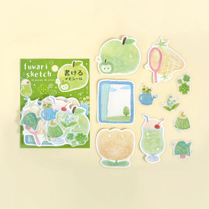 BGM 'Fuwari Sketch' Series Stickers - Green