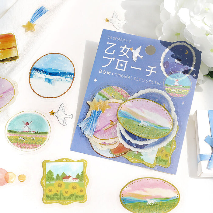 BGM 'Brooch' Clear Deco Stickers - Landscape