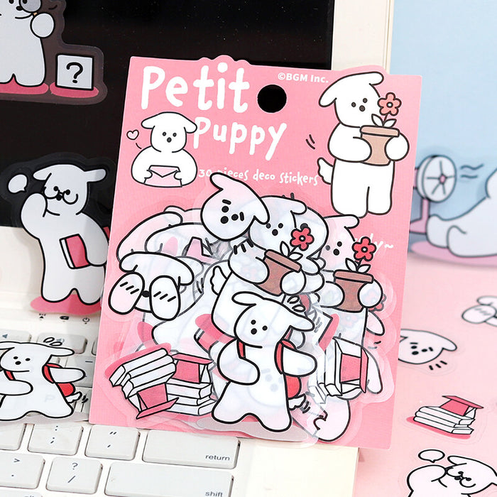 BGM 'Petit Puppy' Clear Planner Stickers - Pink