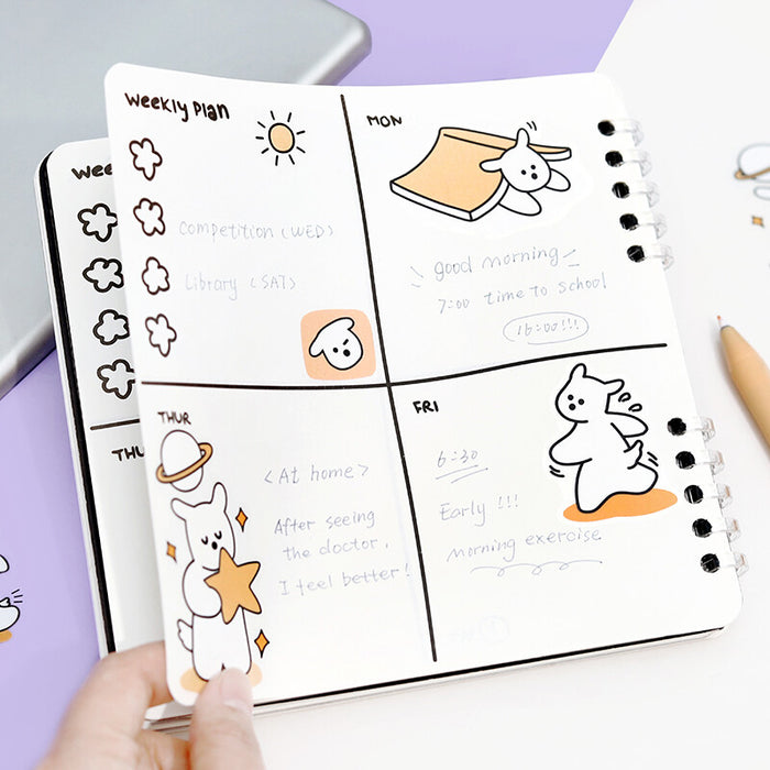 BGM 'Petit Puppy' Clear Planner Stickers - Yellow