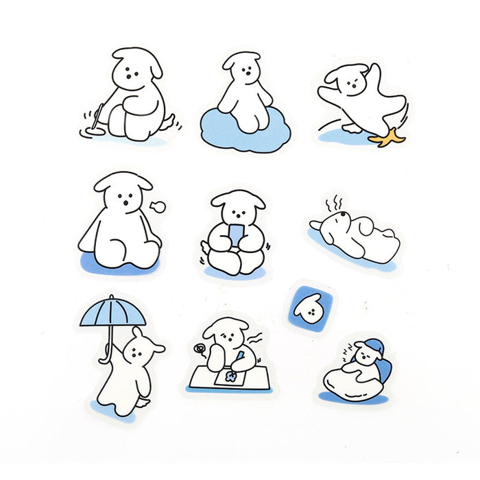 BGM 'Petit Puppy' Clear Planner Stickers - Blue