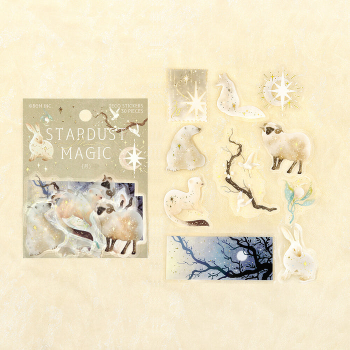 BGM 'Stardust Magic' Clear Deco Stickers - Moon