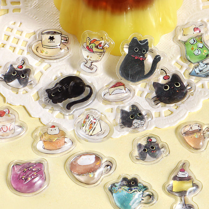 BGM 'Kyururun' 3D Stickers - Kuroneko Coffee Shop