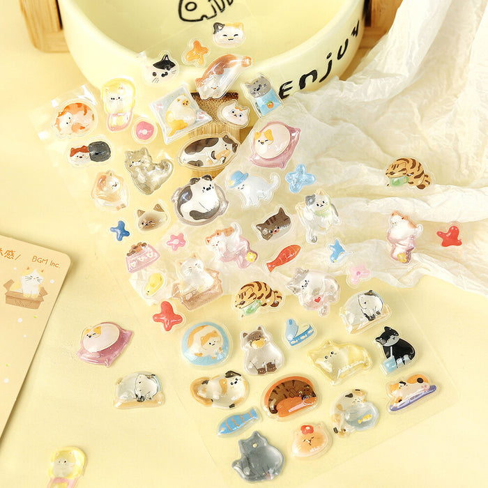 BGM 'Kyururun' 3D Stickers - Kitten