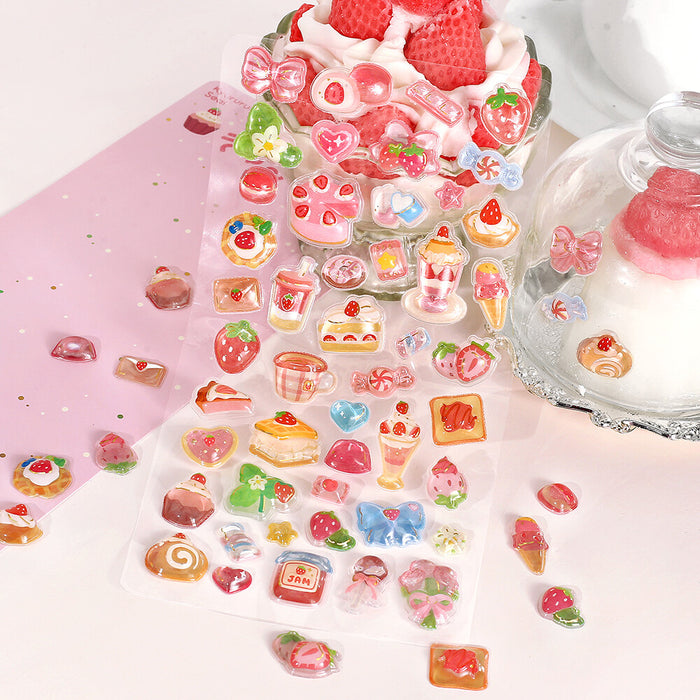 BGM 'Kyururun' 3D Stickers - Strawberry Sweets