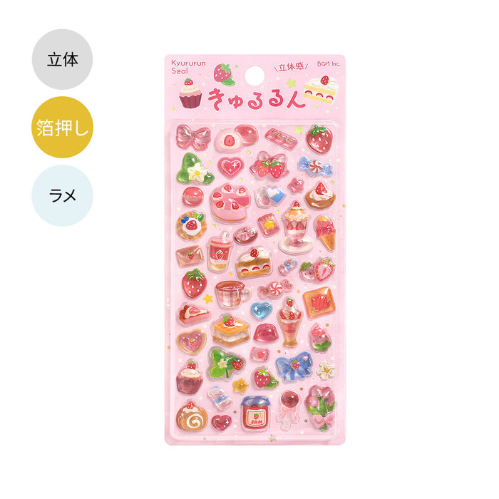 BGM 'Kyururun' 3D Stickers - Strawberry Sweets