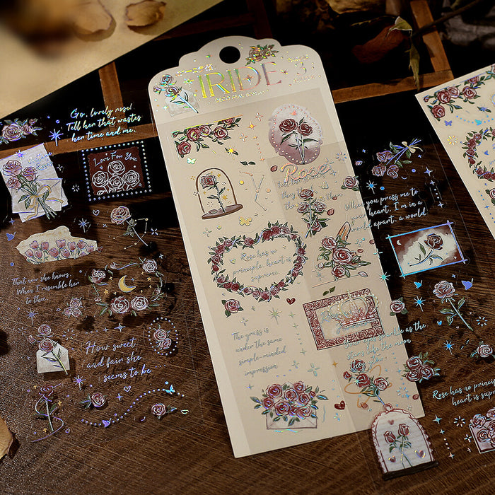 BGM 'IRIDE' Series Clear Deco Stickers - Rose