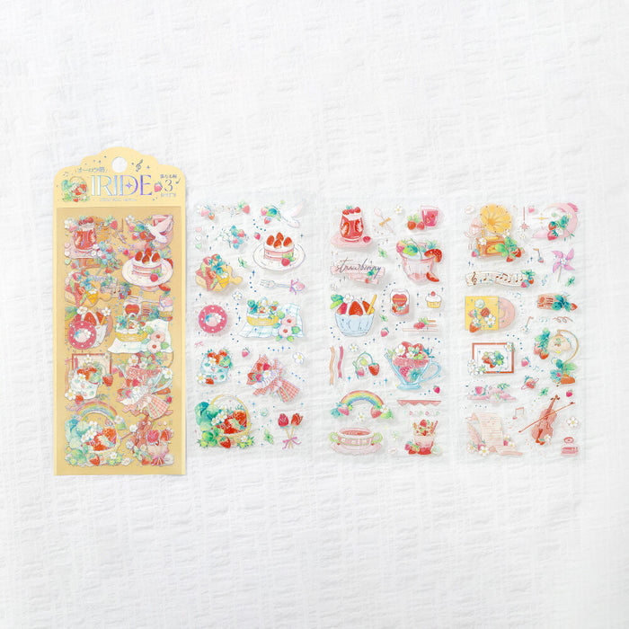 BGM 'IRIDE' Series Clear Deco Stickers - Strawberry