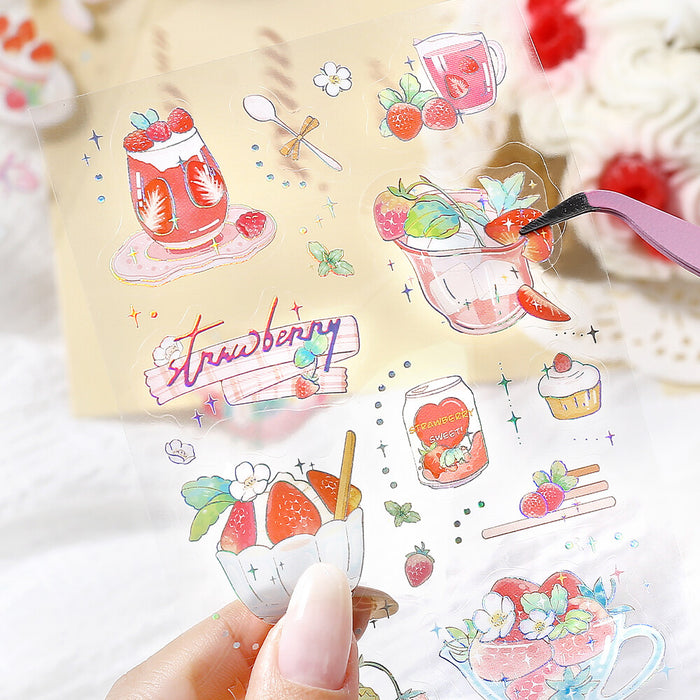 BGM 'IRIDE' Series Clear Deco Stickers - Strawberry