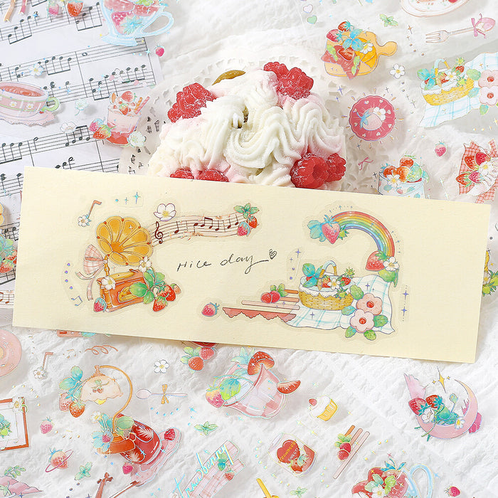 BGM 'IRIDE' Series Clear Deco Stickers - Strawberry