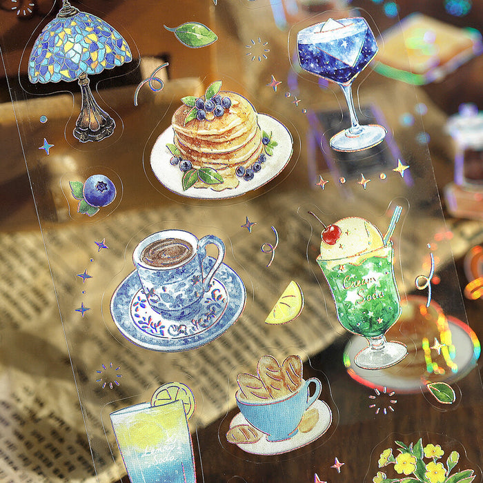 BGM 'IRIDE' Series Clear Deco Stickers - Cafe