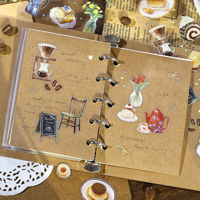 BGM 'IRIDE' Series Clear Deco Stickers - Cafe