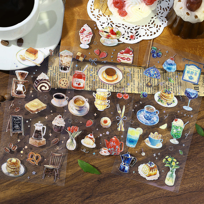 BGM 'IRIDE' Series Clear Deco Stickers - Cafe