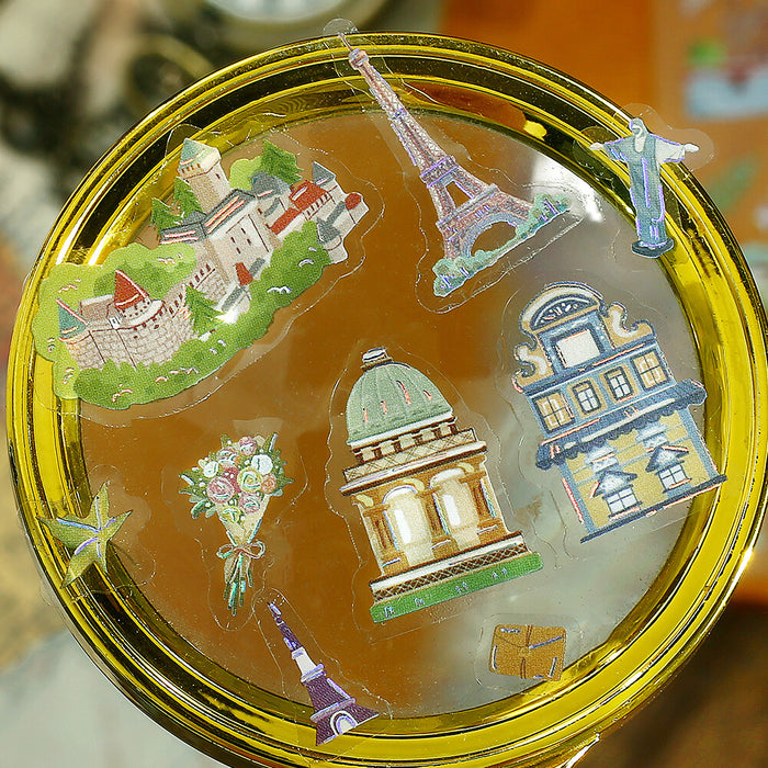 BGM 'IRIDE' Series Clear Deco Stickers - Scenes from Around the World