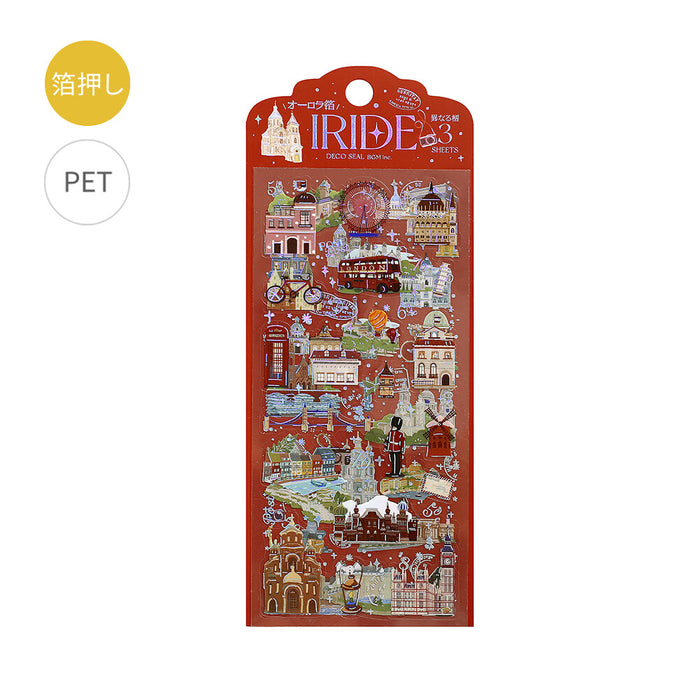 BGM 'IRIDE' Series Clear Deco Stickers - Scenes from Around the World