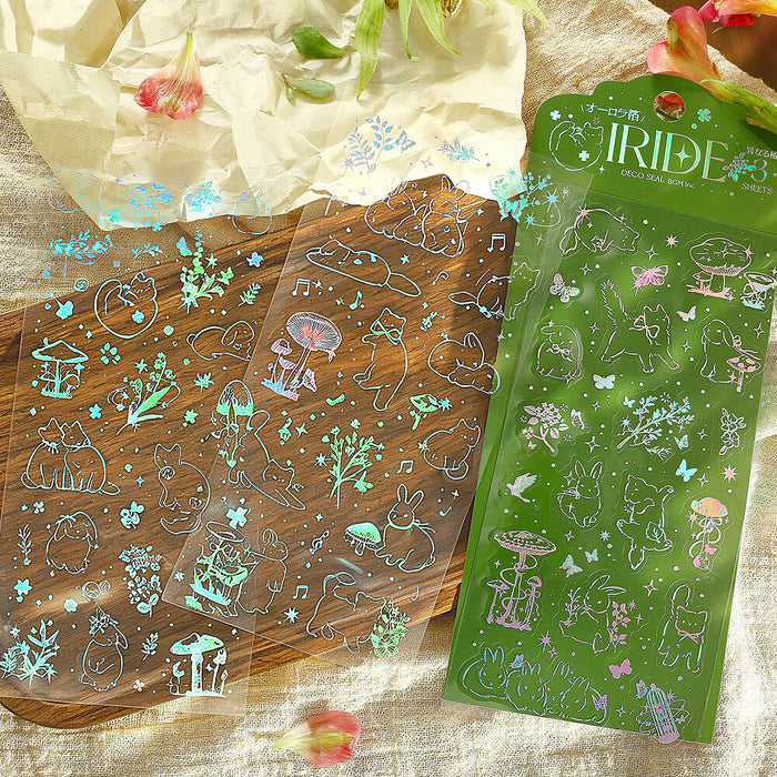 BGM 'IRIDE' Series Clear Deco Stickers - Friends in the Forest