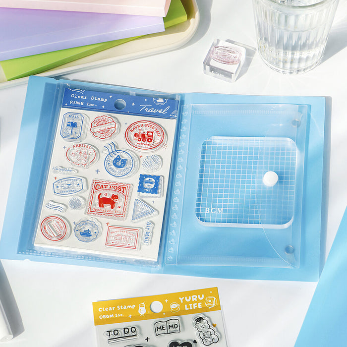 BGM Clear Stamp Storage Folder - Baby Blue