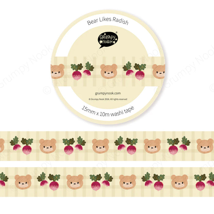 Bear Likes Radish Washi Tape