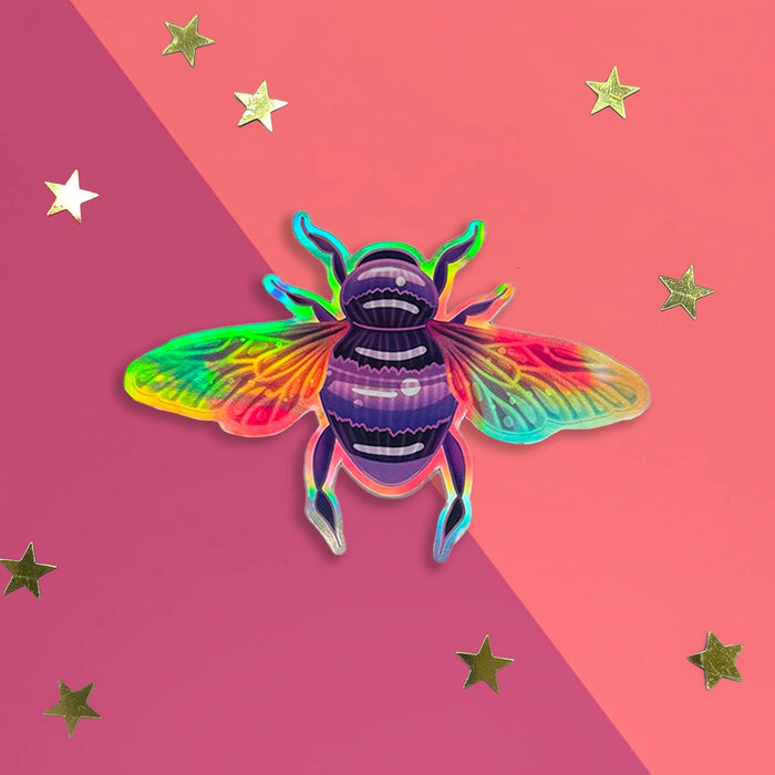 Busy Bee Holographic Vinyl Sticker