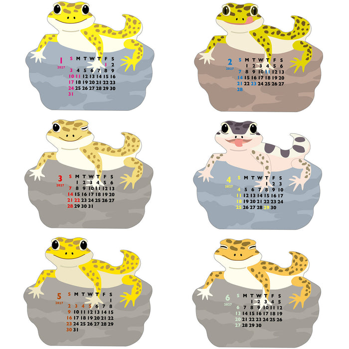 2027 Die-Cut Mini Desk Calendar - Leopard Gecko