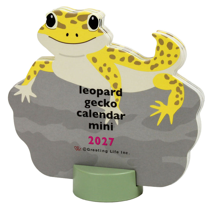 2027 Die-Cut Mini Desk Calendar - Leopard Gecko
